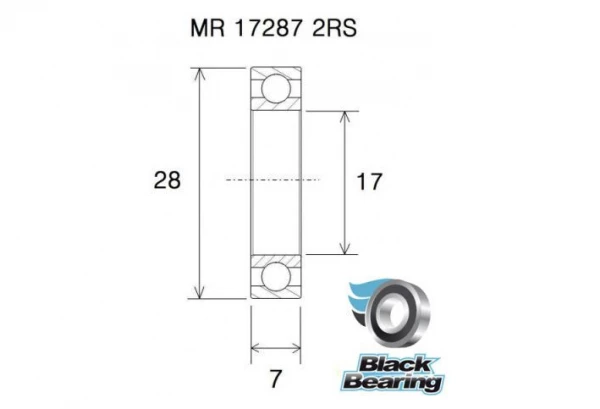 Roulement Black Bearing Céramique MR-17287-2RS 17 X 28 X 7 Mm 4 Roulement Black Bearing Céramique MR-17287-2RS 17 X 28 X 7 Mm – Image 2