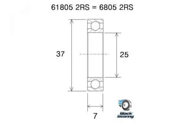 Roulement Black Bearing Céramique 6805-2RS 25 X 37 X 7 Mm 4 Roulement Black Bearing Céramique 6805-2RS 25 X 37 X 7 Mm – Image 2