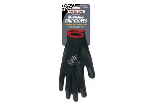 Paire De Gants D'Atelier Finish Line Mechanic Grip Noir 4 Paire De Gants D'Atelier Finish Line Mechanic Grip Noir – Image 2
