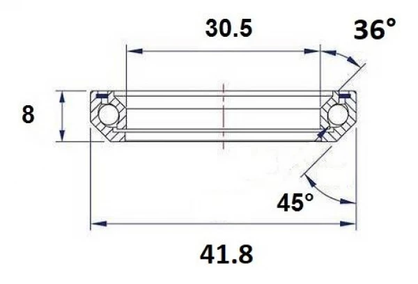 Roulement De Direction Black Bearing B14 30.5 X 41.8 X 8 Mm 36°/45 4 Roulement De Direction Black Bearing B14 30.5 X 41.8 X 8 Mm 36°/45 – Image 2