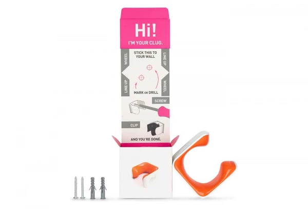 Support Vélo Mural Hornit Clug MTB XL (58-69mm / 2.3-2.7'') Blanc / Orange 4 Support Vélo Mural Hornit Clug MTB XL (58-69mm / 2.3-2.7'') Blanc / Orange – Image 2