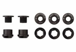 Lot De 5 Vis Cheminées Wolf Tooth 5 Chainring Bolts + Nuts For 1X M8x.75x5 Mm Noir