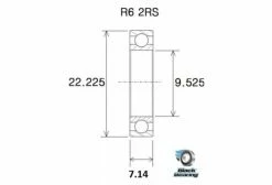 Roulement Black Bearing R6-2RS 9.53 X 22.23 X 7.14 Mm 5 Roulement Black Bearing R6-2RS 9.53 X 22.23 X 7.14 Mm -Entretien Réparation Route Soldes unnamed file 2743