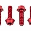 Lot De 4 Vis De Porte-Bidon Wolf Tooth Water Bottle Cage Bolts M5x15 Mm Rouge