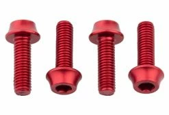 Lot De 4 Vis De Porte-Bidon Wolf Tooth Water Bottle Cage Bolts M5x15 Mm Rouge