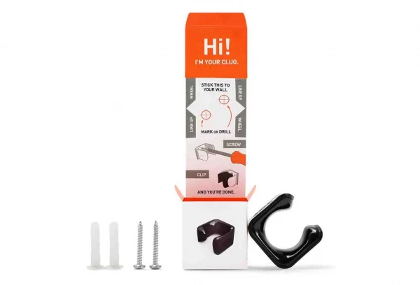 Support Vélo Mural Hornit Clug S Roadie (23-32mm / 1-1.25'') Blanc / Noir 4 Support Vélo Mural Hornit Clug S Roadie (23-32mm / 1-1.25'') Blanc / Noir – Image 2