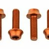 Lot De 4 Vis De Porte-Bidon Wolf Tooth Water Bottle Cage Bolts M5x15 Mm Orange