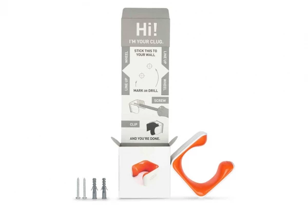 Support Vélo Mural Hornit Clug Plus (70-81mm / 2.75-3.2'') Blanc / Orange 4 Support Vélo Mural Hornit Clug Plus (70-81mm / 2.75-3.2'') Blanc / Orange – Image 2