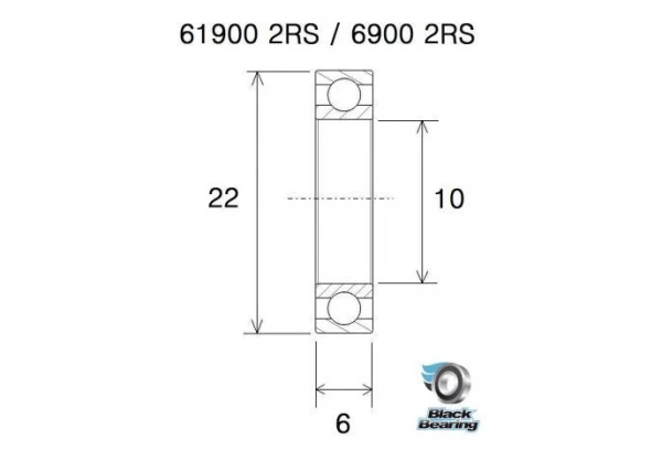 Roulement Black Bearing Céramique 6900-2RS 10 X 22 X 6 Mm 4 Roulement Black Bearing Céramique 6900-2RS 10 X 22 X 6 Mm – Image 2