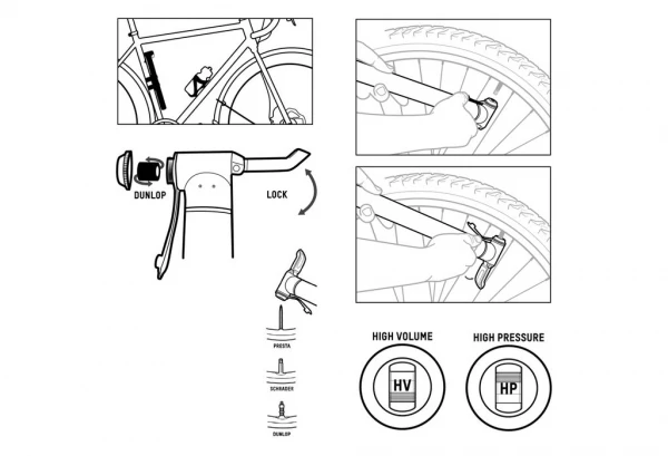 Pompe à Main Blackburn Mammoth 2 Stage Any-Valve Noir 4 Pompe à Main Blackburn Mammoth 2 Stage Any-Valve Noir – Image 2